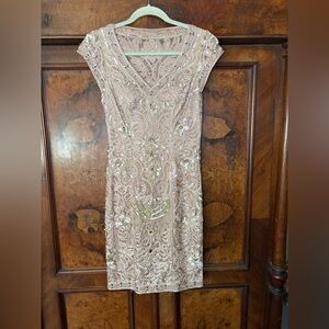 EUC Sue Wong Nocturne- Elegant Sequin Embellished Dress. Size 4